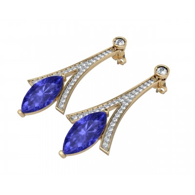 Iolite with Diamond Earrings